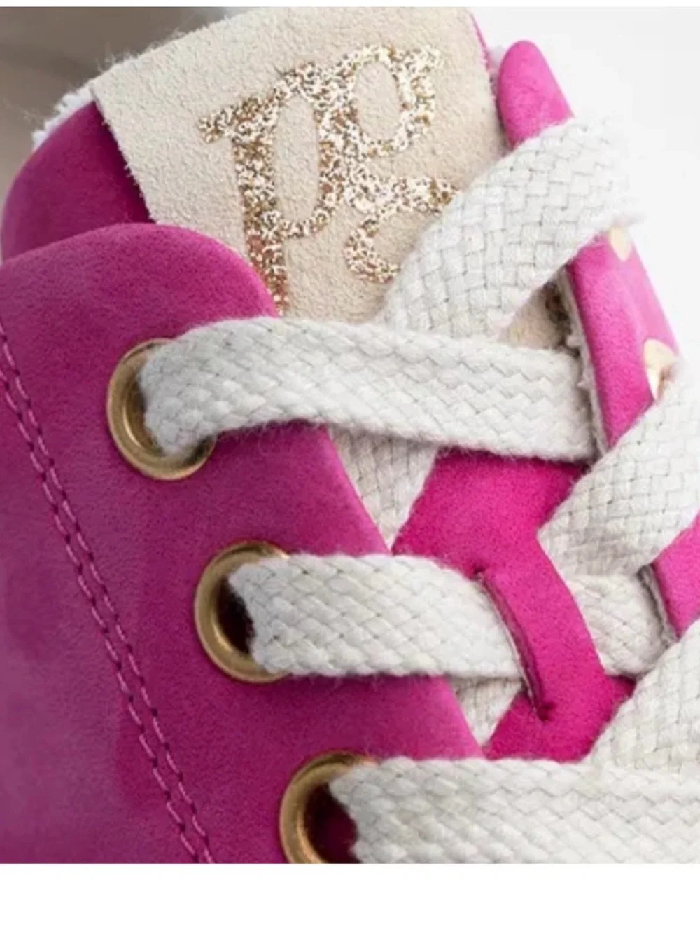 Paul Green Hot Pink Platform Sneaker with Cream Accents - Picture 4 of 8